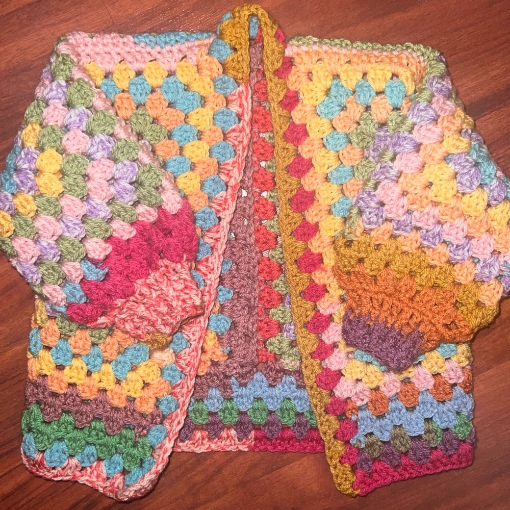 Toddler Size 2 Crochet Cardigan Sweater
